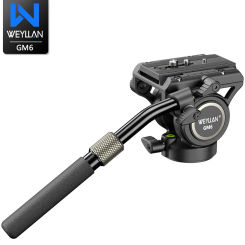 WEYLLAN Professional Video Tripod Head Hydraulic Pan Tilt Fluid Head for Camera Tripod Monopod GM6 Multi-angle Shooting Load 8kg