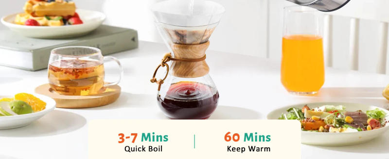 Description Picture 3 of itemCACHOO Electric Kettle Temperature Control - 1.7L Glass Tea Kettle Electric with Infuser, 60Min Keep Warm & Automatic Shut Off