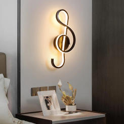 Modern LED Wall Lamp Lights Musical Note Wall Lamp For Bedroom Bedside Living Room Bar Grille Sofa TV Background Lighting Decor