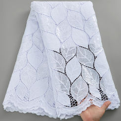 SJD White Guipure Cord Lace Fabric with Sequins 2024 High Quality African Water Souble Lace Fabric for Women Party Dresses Sew