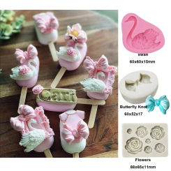 Cute Swan Fondant Cake Molds Baking Decoration Cake Tool Cake Topper Mould Sugar Craft Mold Gumpaste Mold Handmade SM-096