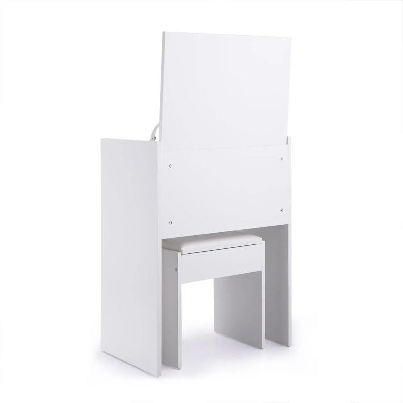 Description Picture 5 of item[Flash Sale]Makeup Table with Mirror Storage and Stool Lady's Dressing up Station White[US-Stock]