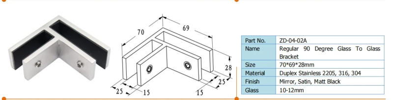 Description Picture 2 of itemHot Selling 2205 Glass Clamp Design For Balcony Glass Railing Clamp
