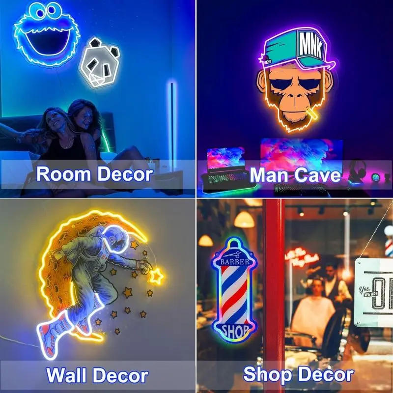 Description Picture 5 of itemNeon logo Sign Custom UV Printing Acrylic Sign Custom Neon Sign Business Wall Decor Wedding Birthday Party Restaurant Decoration