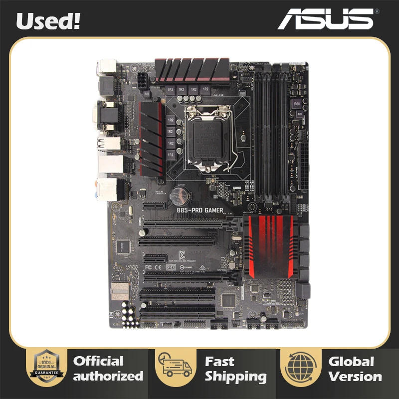 Description Picture 2 of itemASUS B85-PRO GAMER Motherboard 1150 Motherboard DDR3 Core i7 4790K i5 4670K Cpus Intel B85 PCI-E 3.0 32GB DVI HDMI