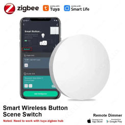 Tuya ZigBee Button Smart Scene Switch Multi-scene Linkage Wireless Remote Auto Control On Off Key Controller Zigbee Gateway Need