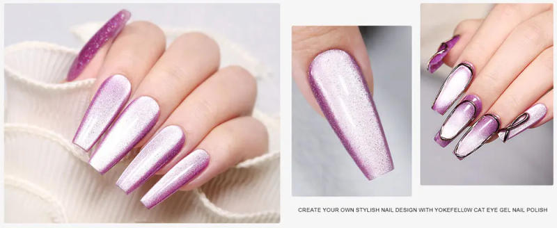 Description Picture 6 of itemYOKEFELLOW 10ml 9D Cat Magnetic Gel Polish Semi Permanent Soak Off Rainbow Glitter Nail Gel Polish UV Gel Varnish For Manicure