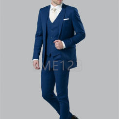 New Arrival Navy Blue 3 Pieces Business Men Suits Slim Fit Peak Lapel One Button Tailor Made Terno Masculino (Jacket+Pants+Vest）