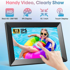 WiFi 10.1 Inch digital picture photo Frame 1280 x 800 IPS Touch Screen 32GB Smart Photo Frame APP Control With Detachable Holder