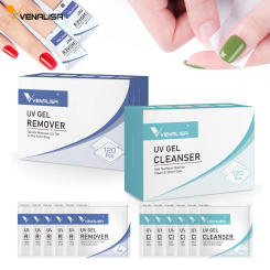 20pcs/120Pcs Venalisa Remover Wipes Pad for Nail Manicure Cleanser Nail Art UV Gel Remover Degreaser for Nails Gel Nail Polish