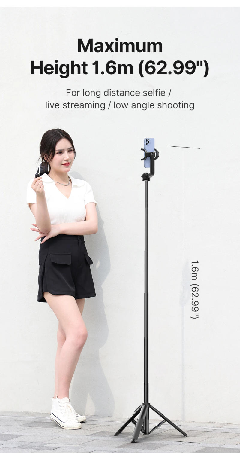 Description Picture 4 of itemUlanzi SK-03 1.5m Bluetooth Wireless Selfie Stick Tripod Monopod for Smartphone GoPro Hero 12 11 10 9 8 insta360 X3 DSLR Camera