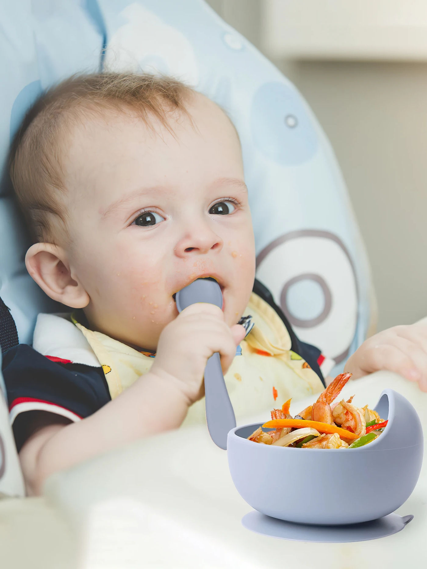 Description Picture 6 of item2PC Silicone Sucker Bowl Feeding Tableware for Infant and Young Training Learning To Eat Bowls and Baby Supplementary Food Bowls