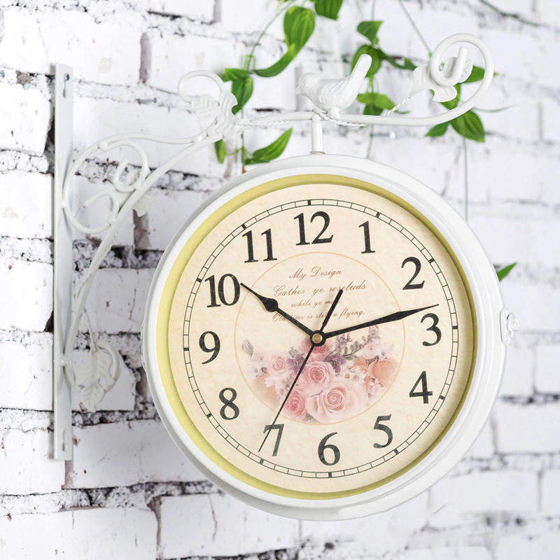 Description Picture 6 of itemDouble Sided Silent Wall Mounted Clock 25cm Diameter 12 Hour Display for Living Room Indoor Outdoor Home Porch Bedroom