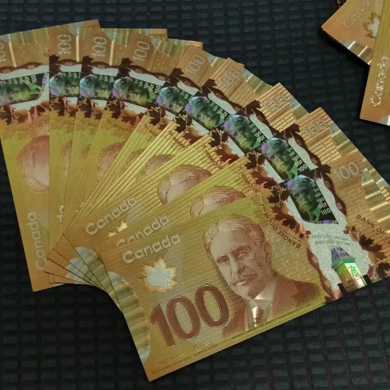 Description Picture 5 of item20/50/100pcs 100 Dollars Canadian Dollars Gold Banknotes Replica Notes Canada Ticket in 24k Gold Plated For Collection