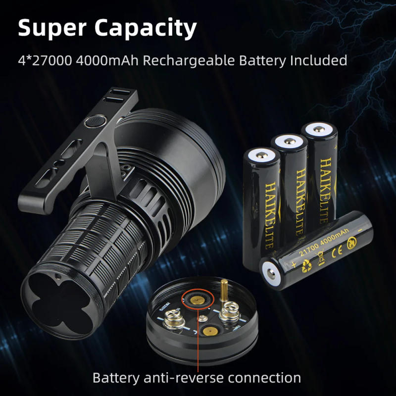 Description Picture 3 of itemHaikelite HK08 Powerful Flashlight 60000LM Lantern 1340m Range Type-C USB Charging Torch 21700 High Power Led Flashlights