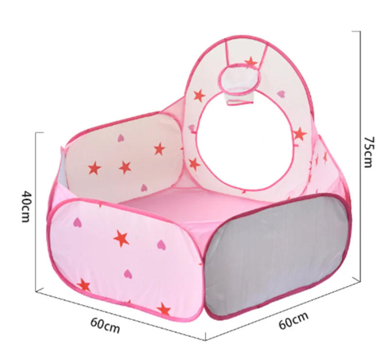 Description Picture 4 of item3 in 1 2Color Children Tent House Toy Ball Portable Tipi Interactive Pit Pool Kids Removable Indoor Outdoor Playhouse Gift Decor