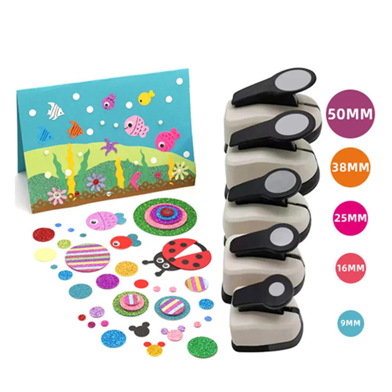 Description Picture 2 of itemRound Embossing Device 9/16/25/38/50mm Children's Educational Embossing Machine Embossing Device Office Manual DIY Paper Cutter