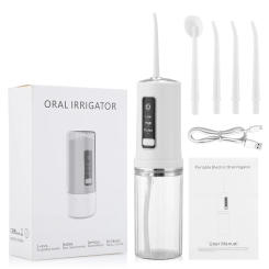 Portable Oral Irrigator Dental Water Flosser Tooth Cleaner Thread For Teeth Electric Mouth Washing Device With 4 Tip Replacement