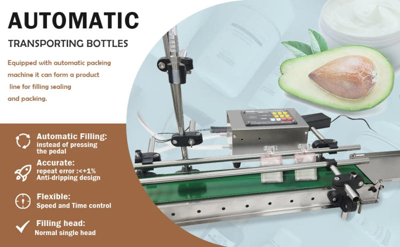Description Picture 3 of itemNew automatic small single-head liquid filling machine automatically transport liquid filling production line for wine, Perfume