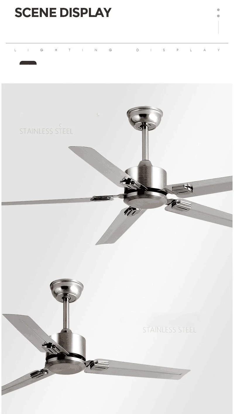 Description Picture 5 of item52 42 inch large wind iron leaf simple industrial retro ceiling fan dining room living room electric fan without lamp