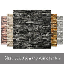38.5cm*35cm PVC 3d Wallpaper Brick Pattern Self-adhesive Panels Foam Living Room Decoration Home Waterproof Wall Stickers