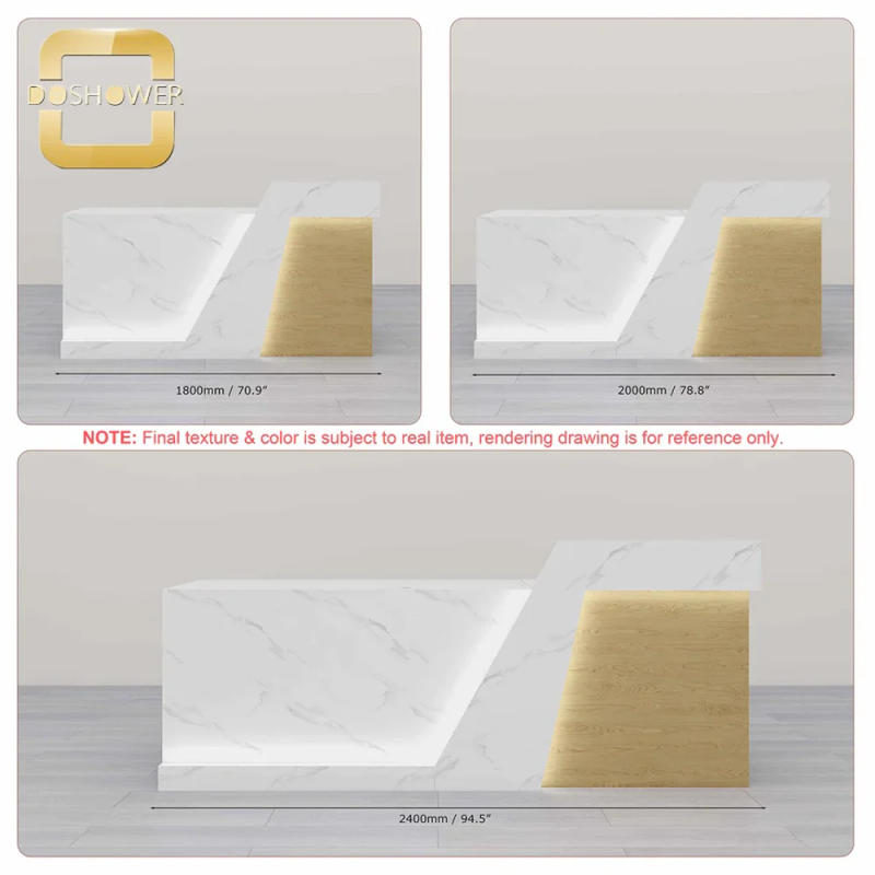 Description Picture 3 of itemMarble Front Desk Reception Desk Manufacturer With Gold Stainless Steel For Marble Stone Reception Desk