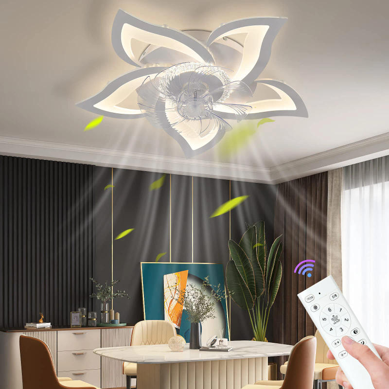 Description Picture 3 of itemIRALAN Ceiling Fan with Lights,Modern Dimmable Flower Shape, Remote Control/app Control,Timing 6 Gear Speeds Fan Ceiling Lamp