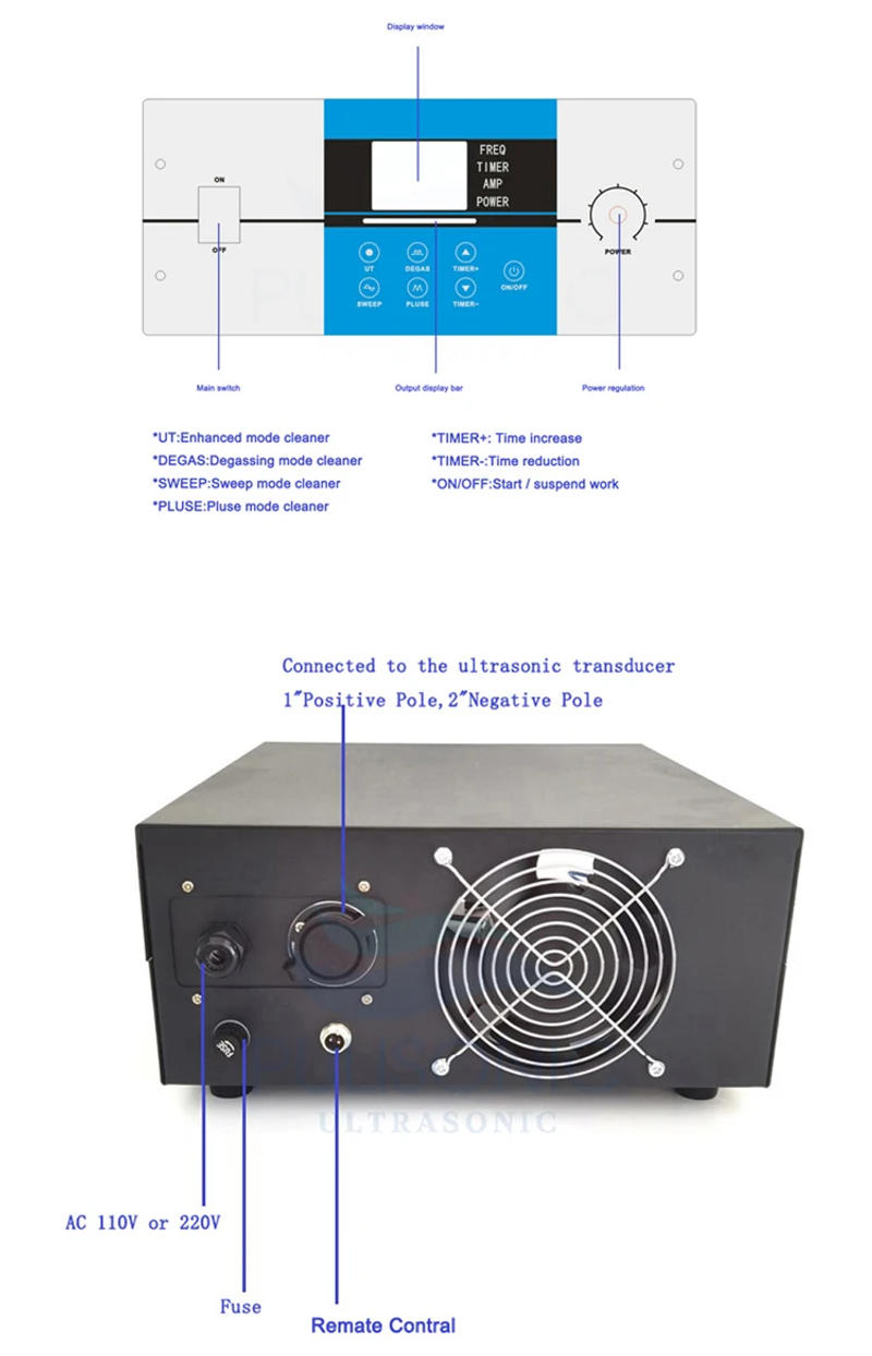 Description Picture 2 of itemDigital Type Cleaning System Ultrasonic Generator 1000W 20khz To 40khz Optional