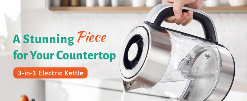 Description Picture 2 of itemCACHOO Electric Kettle Temperature Control - 1.7L Glass Tea Kettle Electric with Infuser, 60Min Keep Warm & Automatic Shut Off