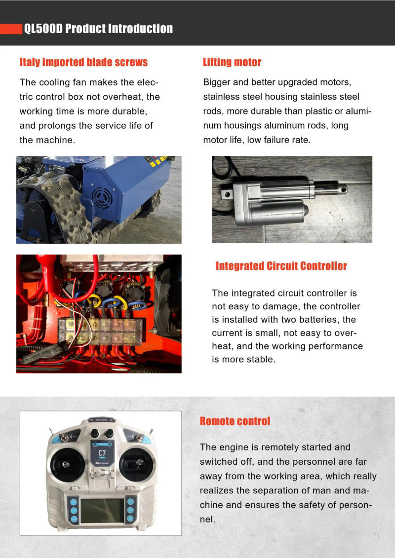 Description Picture 5 of itemCustom remote control self-propelled four wheel drive crawler lawn mower for orchard home garden mowing