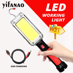 LED Work Light Powerful Portable Lantern Hook Magnet Camping Lamp COB USB Rechargeable 18650 Flashlight Torch Waterproof