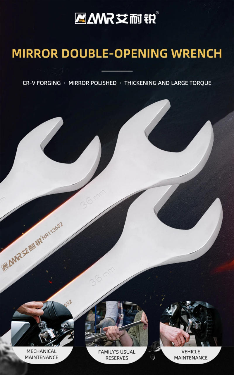 Description Picture 2 of itemDouble End Box End Wrench Offset Ring Spanner Chrome Vanadium Steel Garage Workshop Repair Hand Tool Metric 6-36mm