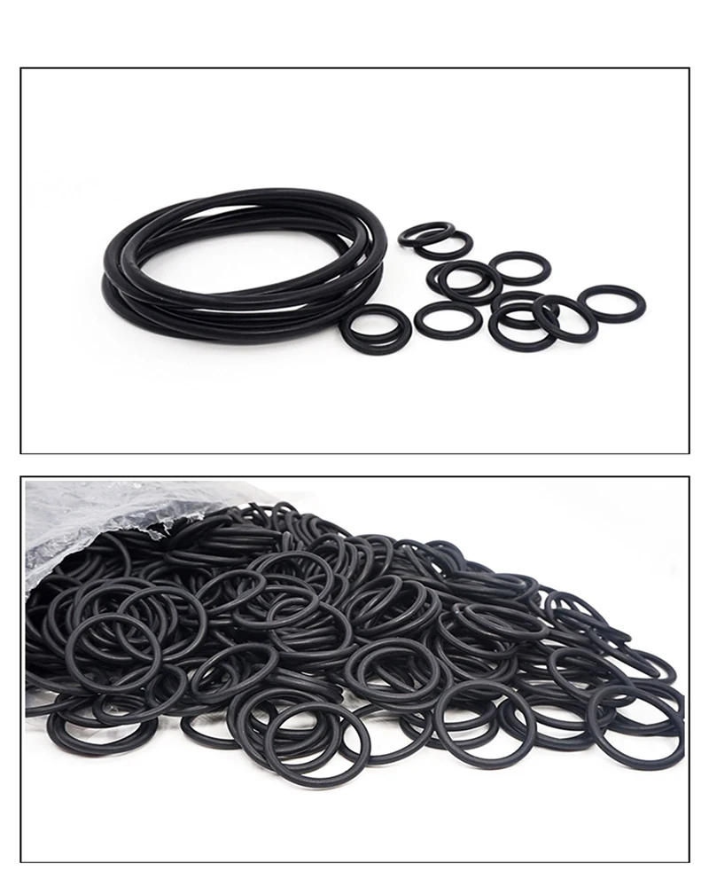 Description Picture 6 of itemCS 5.3mm OD 25.6-610.6mm Black Rubber O Sealing Ring Nitrile Rubber Round Shape Automobile Waterproof Oil Resistance Washer