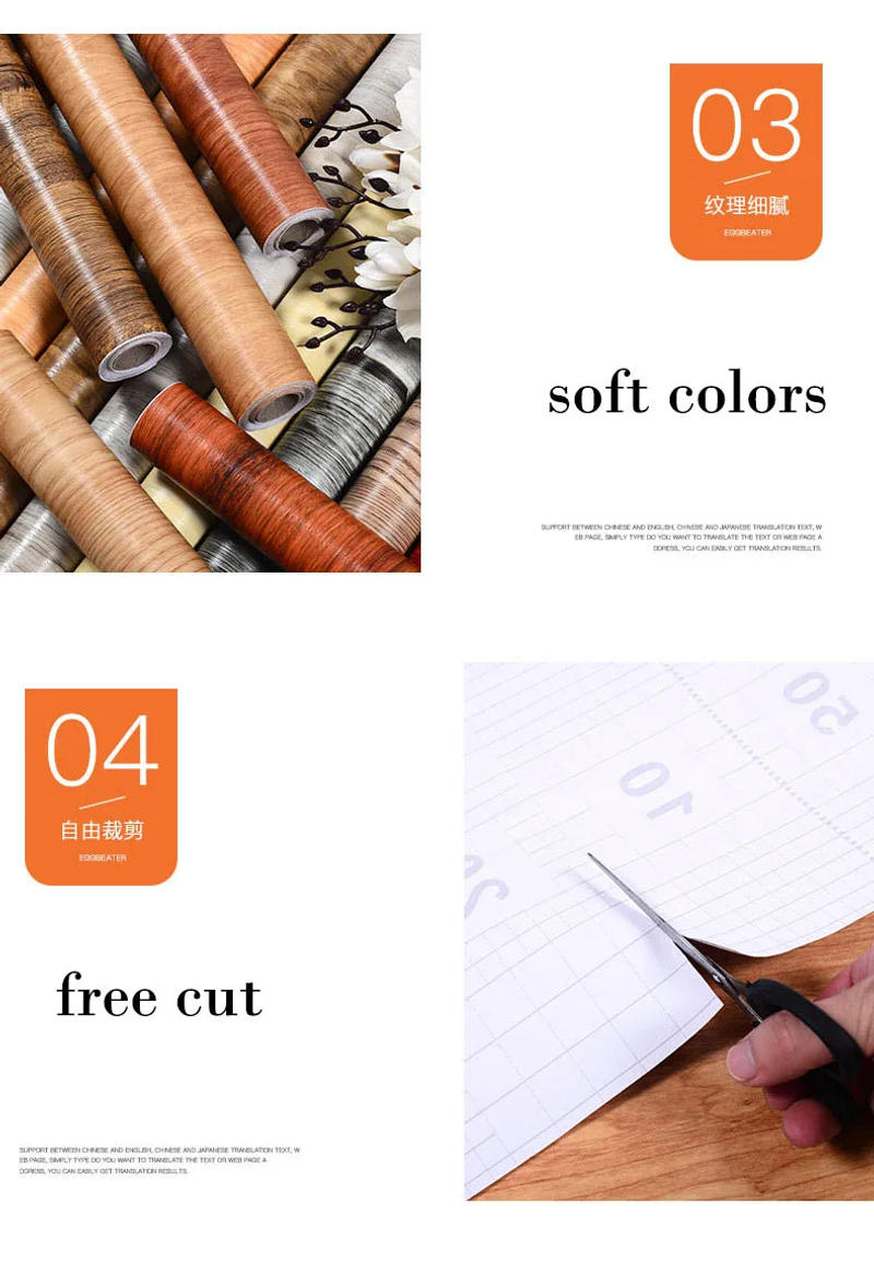 Description Picture 5 of item40CM X 5M Furniture Renovation Stickers Self-adhesive Wood Grain Stickers Wallpaper Cabinets Wooden Doors Tabletops Waterproof