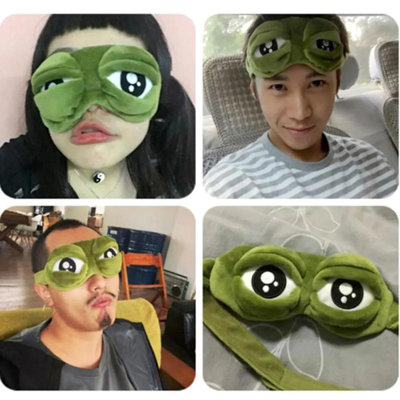 Description Picture 5 of item3D Sad Frog Sleep Mask Natural Sleeping Eyeshade Cover Shade Eye Patch For Travel Office Room Relieve Stress Anxiety Gift