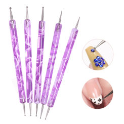 LULAA Acrylic Art Crystal Dotting Tools Professional Nail Brushes Set Pen Heads Point Drill Pens DIY Nail Art Tool