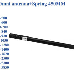 Omnidirectional antenna+Spring 45CM, 50W  433/500/600/700/800/900Mhz 1.2G/1.5G/2.4G/5.2G/5.8G