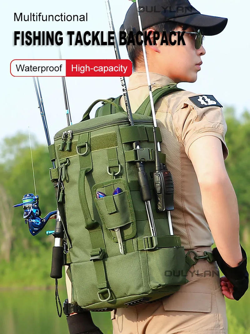 Description Picture 2 of itemHigh Quality Fishing Backpack Men Tactical Multifunctional Bag Outdoor Fishing Climbing Hiking Bag Fishing Equipment Storage Bag