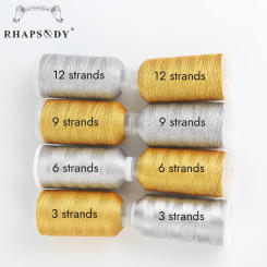 Rhapsody Metallic Thread 3/6/9/12 Strands Jewelry Thread Craft Gold Silver String Tinsel Handmade DIY Bracelet Knit Making Cord