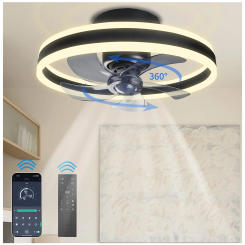 Modern led ceiling fan 360° rotating motor 3-color dimming ceiling fans with light and silent Ceiling lamp for room kitchen