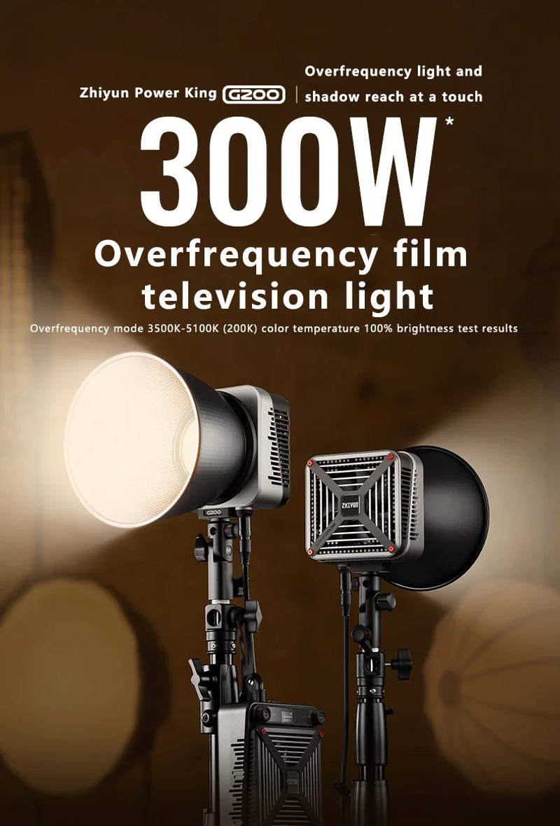 Description Picture 2 of itemZHIYUN G200 200W COB Photography Lighting Lamp Led Light for tiktok Streaming Video Studio Camera Photo Youtube