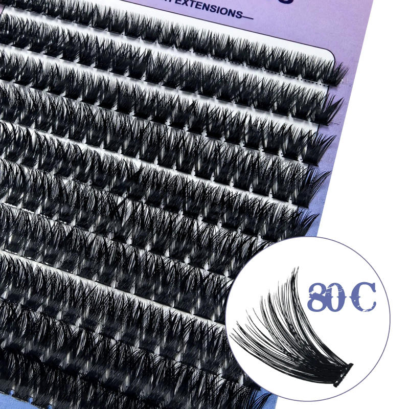 Description Picture 6 of item200 Clusters - 60 C/80 C - D I Y Eyelashes, 9-16 mm Mixed Length, Fluffy and Natural 3 D Eyelash Extensions