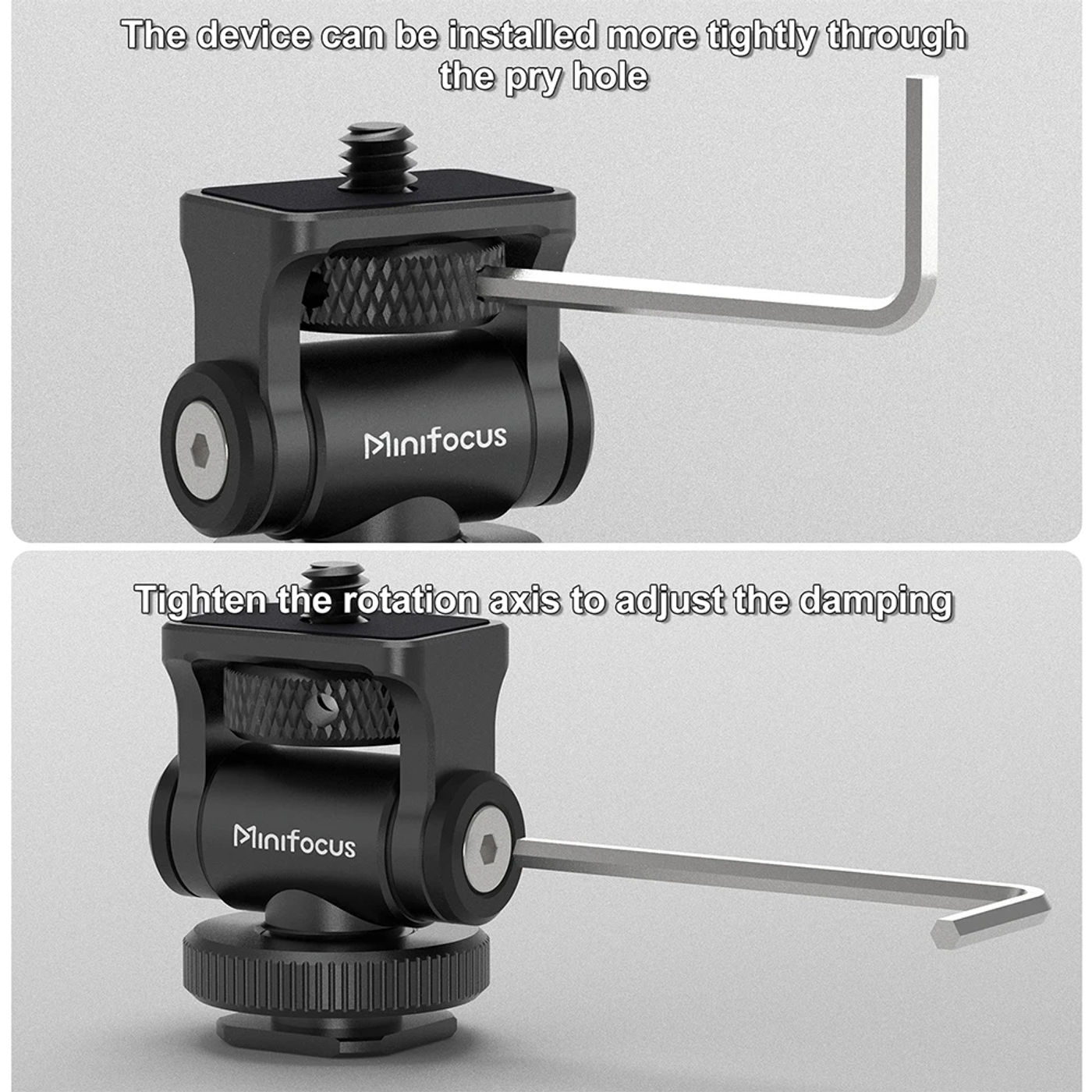 Description Picture 4 of itemCamera Monitor Mount with Cold Shoe Base,1/4" Screw for 5" & 7" Field Monitor, 180° Tilt Adjustable Holder for Video LED, Flash
