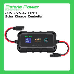 Bateria Power 20 Amp 12V/24V  MPPT Solar Charge Controller  Adjustable LCD Display Solar Panel Regulator fit for Lithium Battery
