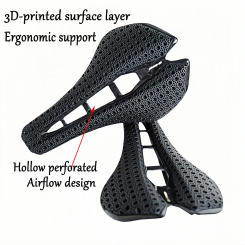 3D Printed Bicycle Saddle Full Carbon 262*142mm Ultralight Carbon Fiber Bike Seat Saddle MTB Gravel Road Bicycle Cushion Cycling