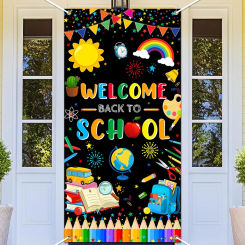 Welcome Back to School Door Banner First Day of School Party Backdrop Banner
