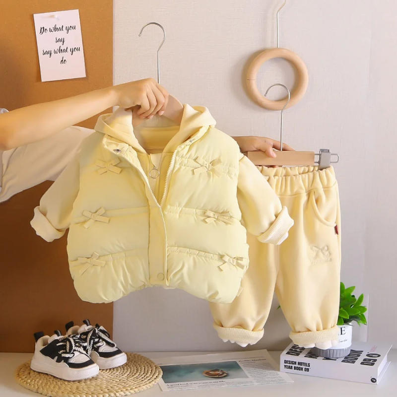 Description Picture 6 of itemWinter New Baby Hooded Cotton Coat Long Sleeve Set for Boys and Girls' Vest with Velvet and Thickened Casual Three Piece Set