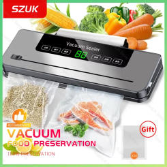 SZUK Electric Vacuum Sealer Dry and Wet Food Sealing Packaging Kitchen Food Sealing Machine with Smart Touch Key Built-in Cutter