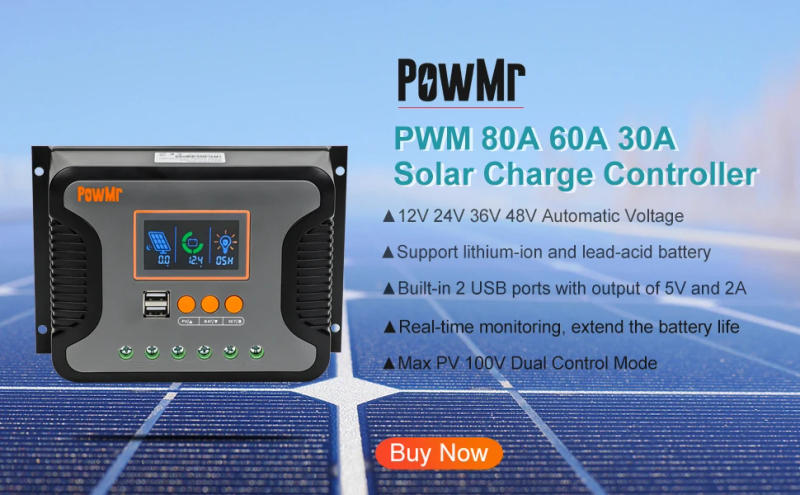 Description Picture 4 of itemPowMr MPPT 60A Solar Charger Controller 12V 24V 36V 48V Auto Lifepo4 Battery Charger Solar Panel Regulator Max PV Input 160VDC