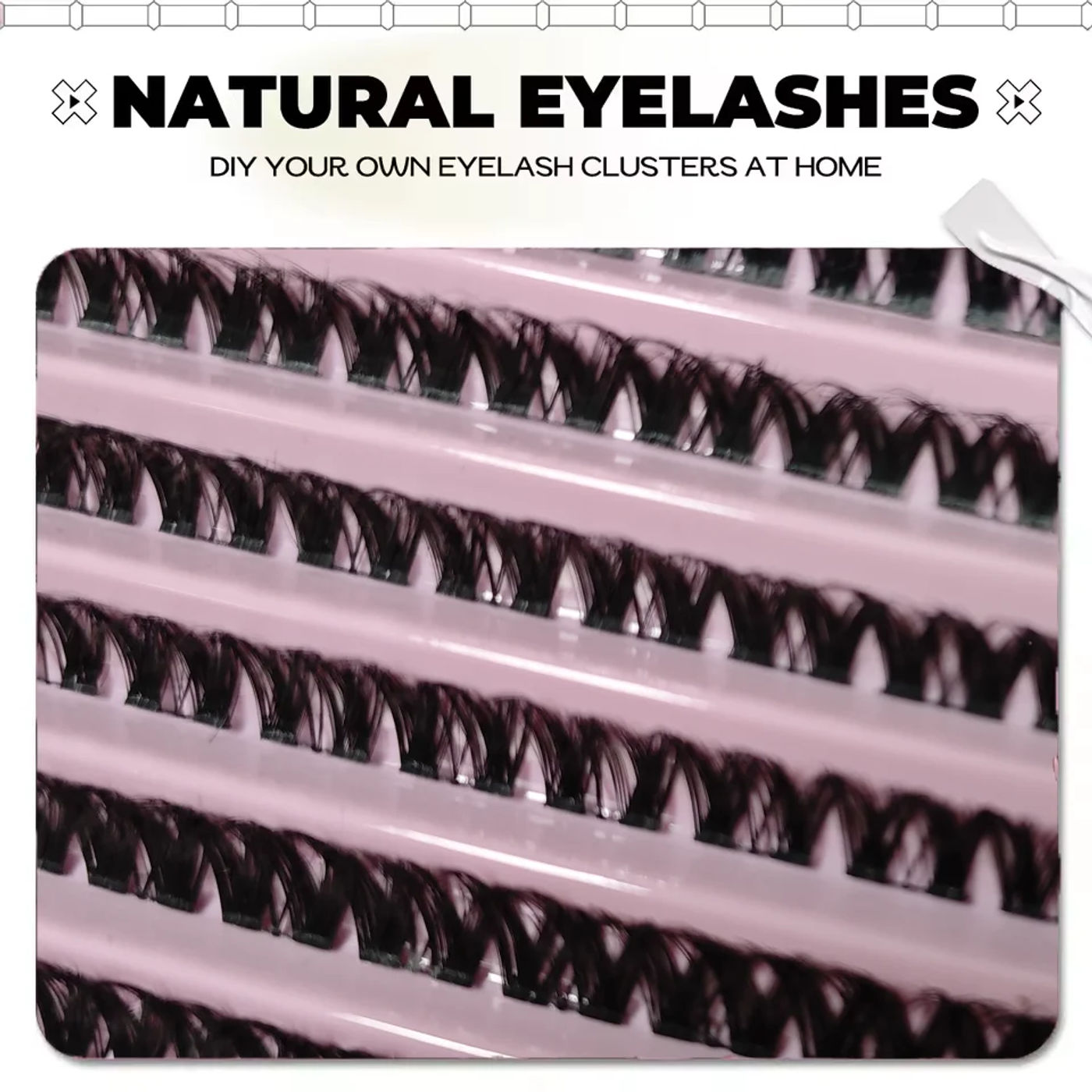 Description Picture 5 of item3D 190 PCS Cluster Lashes Kit DIY Lash Extension Set with Glue Accessories Eyelash Curler Lash Bond And Seal Makeup Tools